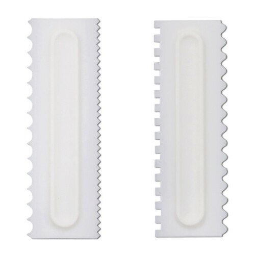 8Pcs Plastic Cake Spatulas White Scrapers for Home and Store 1