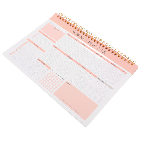 2Pcs Undated Pink Weekly Planning Pad with Double Wire Binding 1