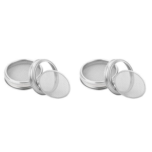 4Pcs Sprouting Lids Stainless Steel with Strainer for Home Sprouting 1