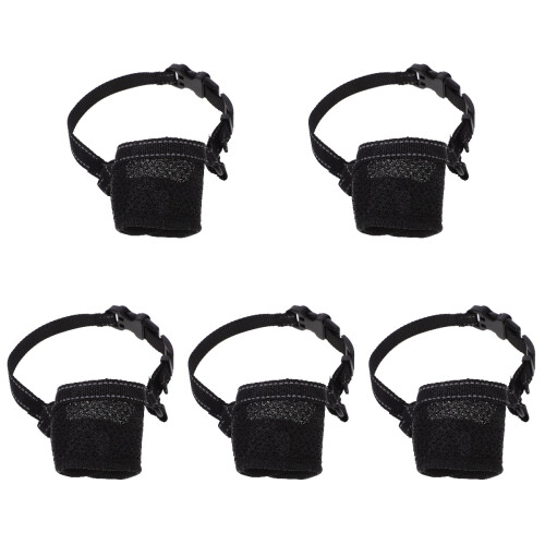 5Pcs Black Polyester Dog Muzzle for Small Dogs Adjustable Anti-Barking 2