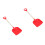 2Pcs Red Plastic Snow for Kids Multiuse Durable Wooden Handle 8