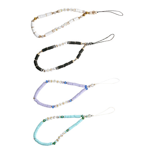 8Pcs Beaded Phone Lanyard Polymer Clay Assorted Color Phone Strap 1