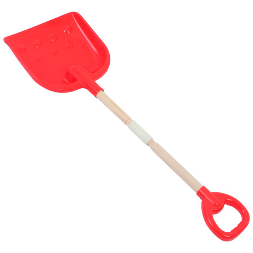 2Pcs Red Plastic Snow for Kids Multiuse Durable Wooden Handle 2