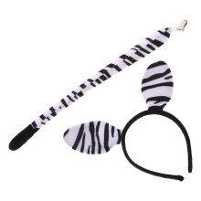 5Sets Multi Cloth Zebra Costume Headband Tail Animal Dress Up Prop Set