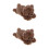 2Pièces Bracelets Snap En Peluche Marron Design Pour Fêtes 6