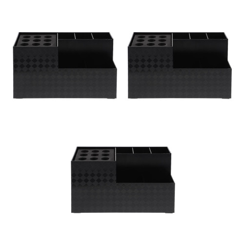 3Pcs Compact Black ABS Hair Salon Scissors Container Storage Box 2