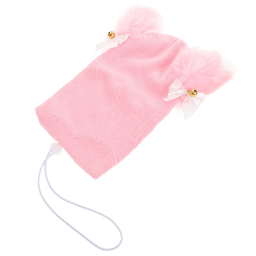 3Stk Ski Helmcover Strick Pink Mit Comic Für Kinder 1