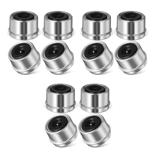 12Stk Trailer Achsstumpf Staubschutzkappen Metall Silber 1