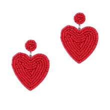 2Paare Love Heart Ohrringe Kinder Ohrhänger Perlen