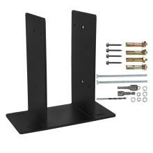 2Pièces Base Noire Support Clôture Post De Jardin Durable