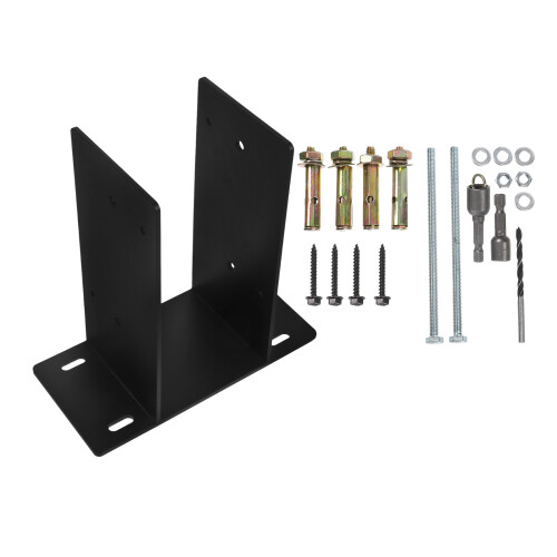 2Pièces Base Noire Support Clôture Post De Jardin Durable 1