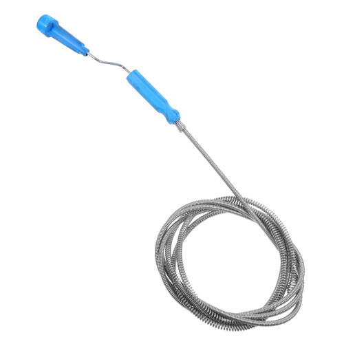 2Pcs Easy-Use Blue Manual Snake Drain Clog Remover for Kitchen Bath 2