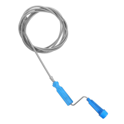 2Pcs Easy-Use Blue Manual Snake Drain Clog Remover for Kitchen Bath 1