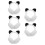 5Pièces Cache-Oreilles Motif Panda Portable Coloré 6