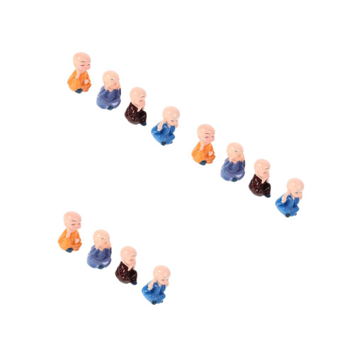 12Pièces Petits Moines Résine Déco Tableau De Bord 2