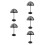 5Pcs Black Plastic Freestanding Dome Cap Holder Display Rack 4