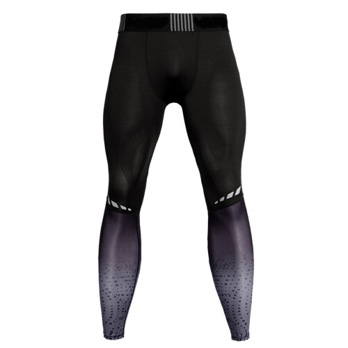 2Pcs Grey Men Running Tights Compression Sports Pants Lightweight
