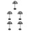 5Pcs Black Plastic Freestanding Dome Cap Holder Display Rack 5