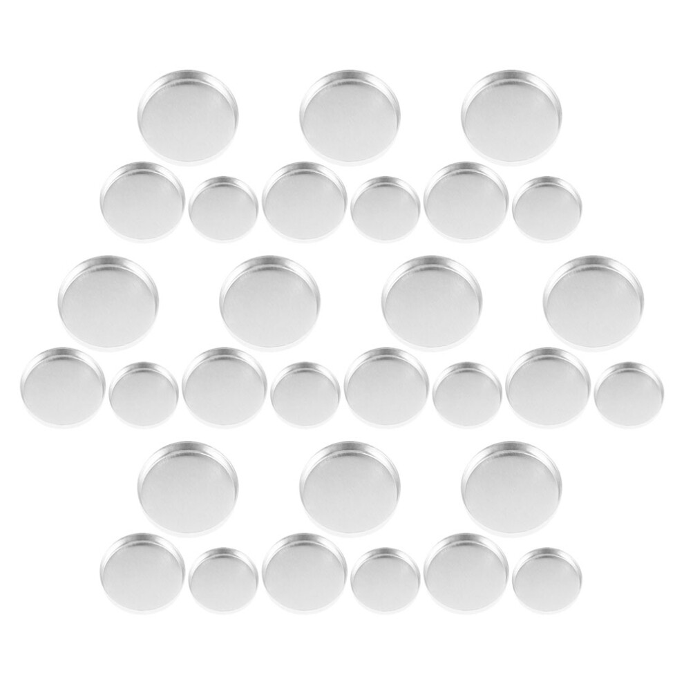 Ohphcall Silver 60Pcs Aluminum Eyeshadow Pans Round Empty Makeup Storage Case