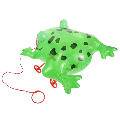 4Pcs Plastic Frog Toy Light Green Pull Along Toddler Party Decorations 1