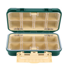 2Pcs 16-Compartment Fishing Gadget Box Green ABS Storage Tool Case