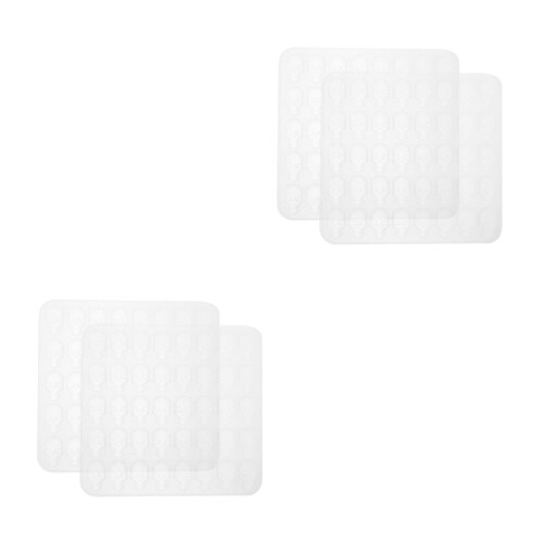 4Pcs Nonstick Silicone Skull Baking Molds White for Halloween 2
