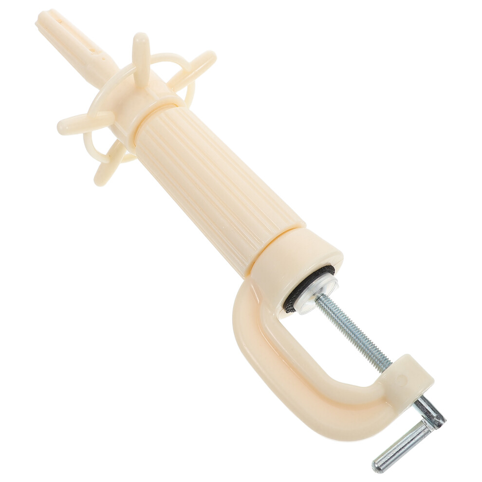 Ohphcall Unisex Cream 3Pcs Large Beige Wig Stand Holder With Tilt Adjustable Mannequin Clamp