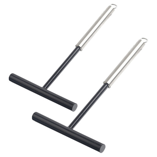 6Pièces Accessoires Spatules Crème Acier Inoxydable Noires 2