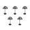 5Pcs Black Plastic Freestanding Dome Cap Holder Display Rack 3