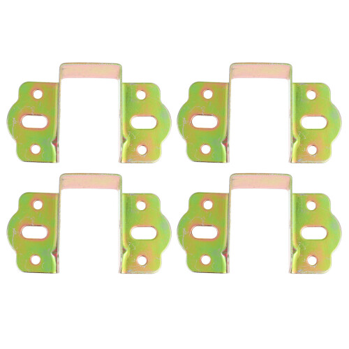8Pcs Golden Iron Bed Rail Brackets Heavy Duty Home Bed Frame Hardware