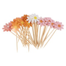 80Pcs Creative Assorted Color Flower Picks for Cake Decorating