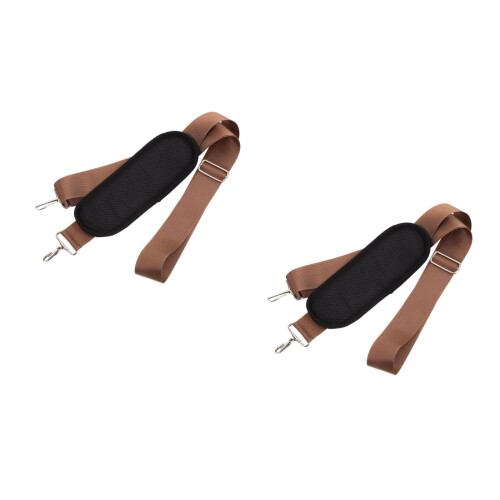 2Pcs Brown Nylon Crossbody Bag Strap Adjustable Wide Shoulder Strap 2