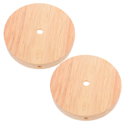 6Pcs Natural Solid Wood Lamp Bases Round DIY Desk Lamp Base 2