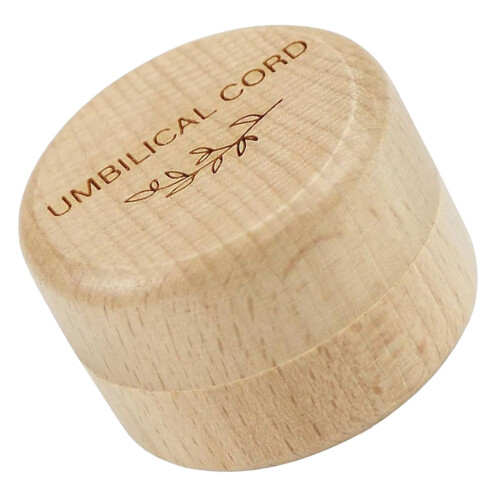 2Pcs Compact Wooden Umbilical Cord Keepsake Box Baby Memory Storage 1