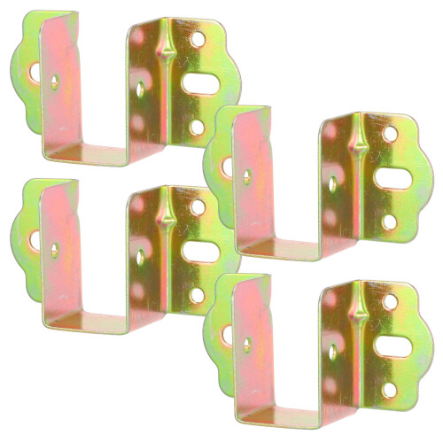 8Pcs Golden Iron Bed Rail Brackets Heavy Duty Home Bed Frame Hardware 2