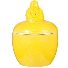 2Pcs Multi-Function Ceramic Stew Pot Yellow Kitchen Tableware