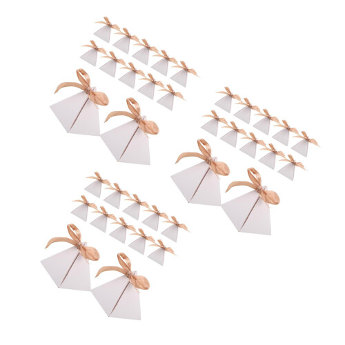 75Pièces Boîtes Treats Triangle Papier Solide Mariage 1