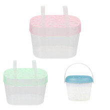 6Pcs Assorted Color Plastic Feeding Boxes for Small Pets Portable Use