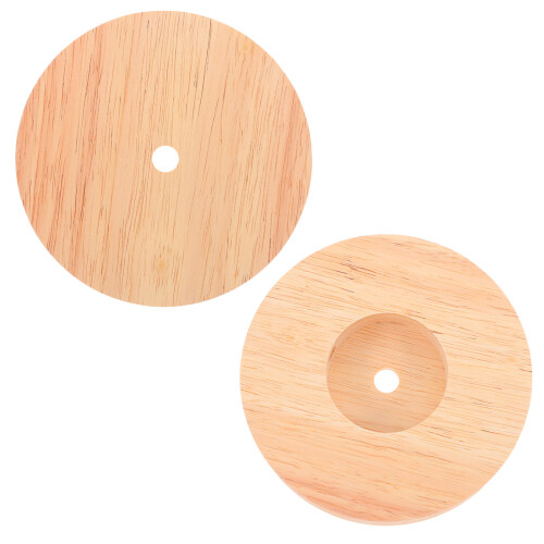 6Pcs Natural Solid Wood Lamp Bases Round DIY Desk Lamp Base 1
