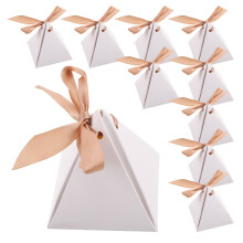 75Pièces Boîtes Treats Triangle Papier Solide Mariage