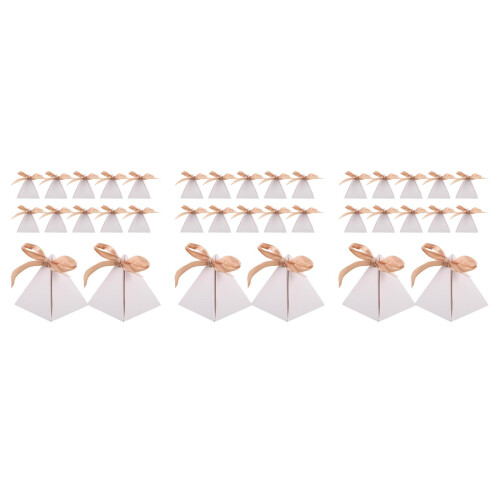 75Pièces Boîtes Treats Triangle Papier Solide Mariage 2