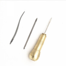 8Pcs Golden Hand Sewing Awl Set Craft and Fabric Repair Tools