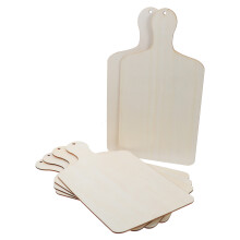 12Pcs Rustic Wooden Bread Cutting Boards with Handle Beige Wood Paddle