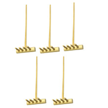 15Pcs Bamboo Khaki Four Teeth Sand Rake for Desktop Zen Garden Tools