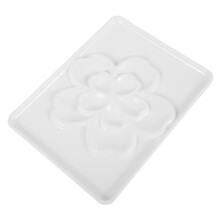 4Pcs White Ceramic Pigment Trays for Watercolor and Oil Painting Use