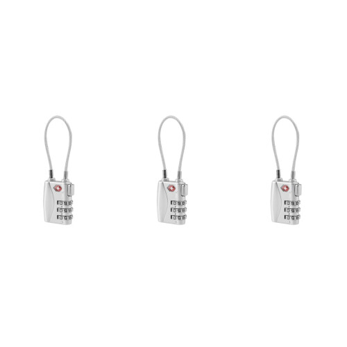 3Stk Tsa Kofferschloss Mit 3-Stelligem Zahlencode, Robust, Silber 2