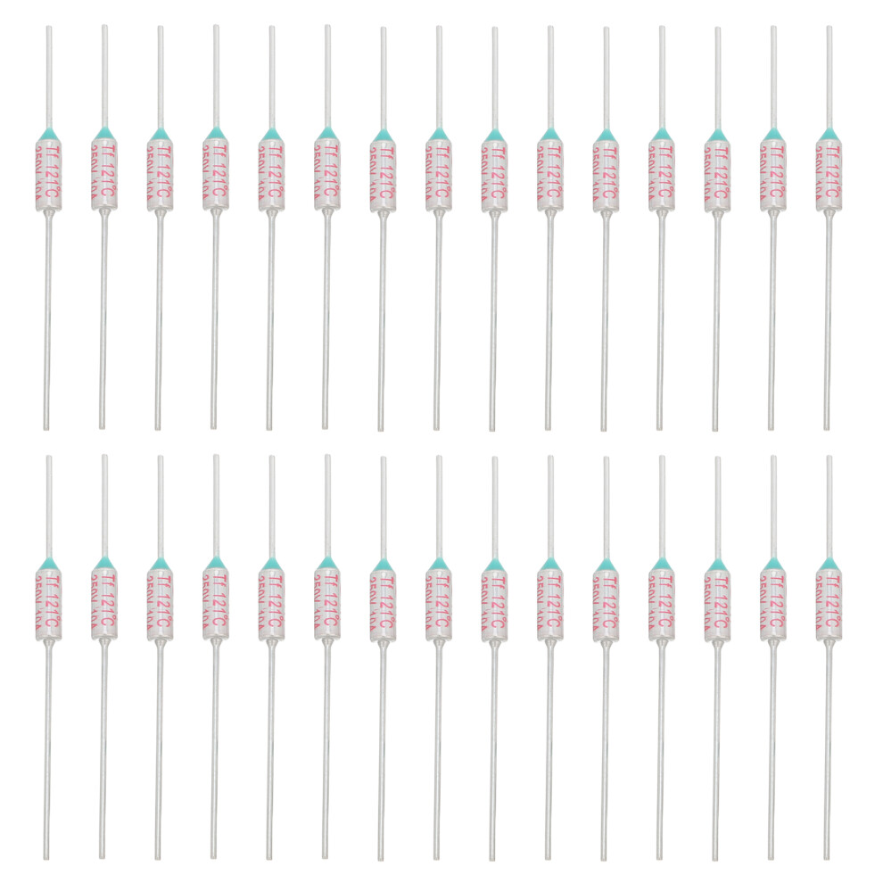 50Pcs Ry121 121C Appliance Thermal Fuse Silver Metal Overheat Cutoff 3404206563470