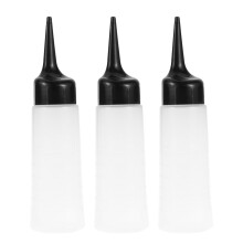 6Pcs Transparent Hair Dye Bottles Refillable Applicator for Salon Use