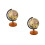 2Pièces Globe Décoratif Vintage Métal Bois Support Pour Bureau 10