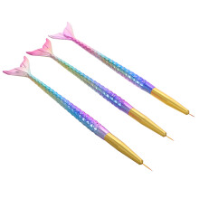 6St Dubbelzijdige Nail Art Pens Multi Kleuren Nylon Metalen Tube Set